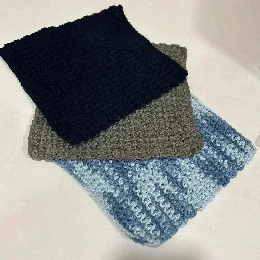 Hand Crocheted Washcloth/Dishcloth - Set of 3